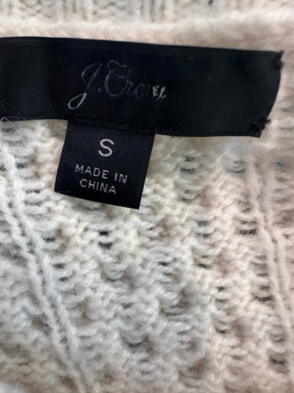 J.Crew Cable Knit Button Shoulder Sweater Lambswool Alpaca Blend Size S